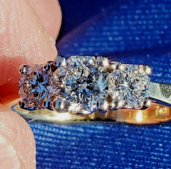 Original EARTH MINED DIAMOND Octagon cut Deco Engagement Ring Vintage Trilogy 6