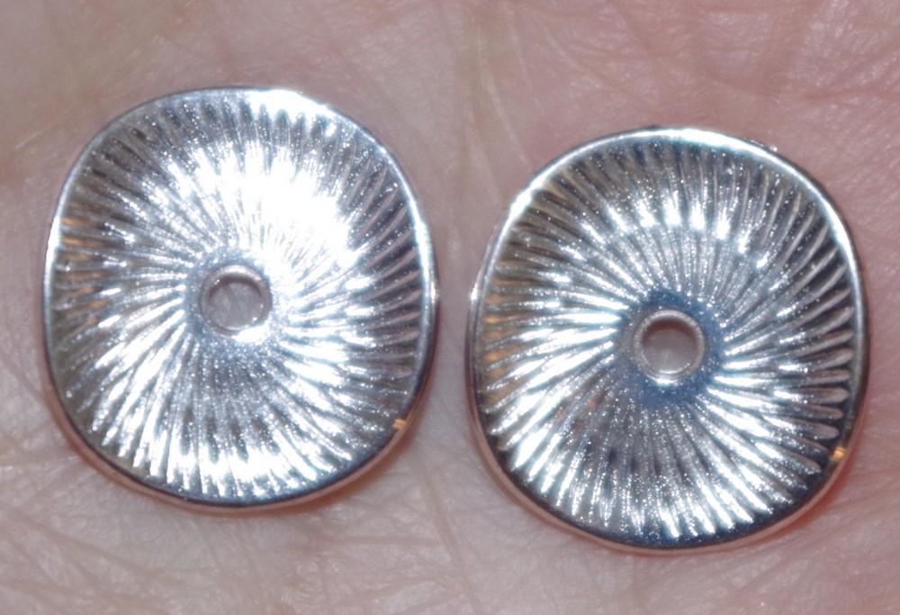 VINTAGE GORGEOUS DIAMOND CUT WHITE GF JACKETS FOR EARRINGS USE W ANY STUDS