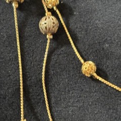Avon Gold Tone Multi Strand Beaded Necklace Layered Filigree Station 16-19”
