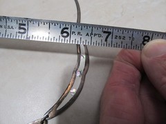 VINTAGE ALPACA SILVER MEXICO CRESCENT NECKLACE ABALONE SHELL