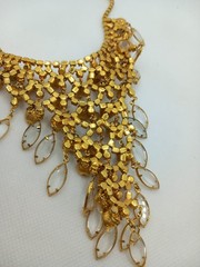 VINTAGE JULIANA? GOLD TONE WATERFALL NECKLACE BRACELET DEMI PARURE