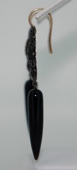 Antique Berlin Iron 14K & Onyx Earrings