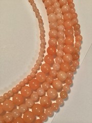 Orange Peach Semiprecious 5 Strand Stone Bead Necklace 18” – 21” 💛 LOW PRICE!
