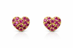 yellow gold white gold heart shape cz stud earrings yellow gold 14k