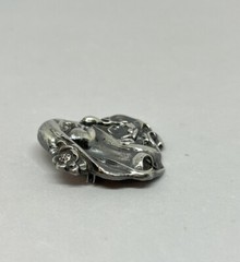 Art Nouveau Silver Plated Pewter Lady with Lotus/Waterlily Brooch Pendant