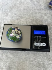 Lot Of 2 Vintage Large Chinese Cloisonne Enamel Focal Bead with Flowers 1 1/2”