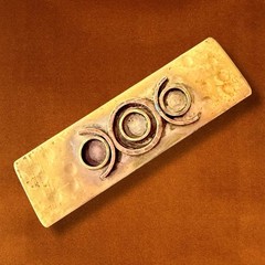 Mid Century Modern Brooch Gold Tone Geometric Brutalist Swirl Vintage