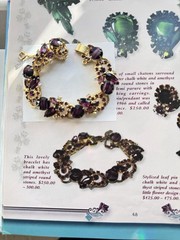 Vintage Verified JULIANA Purple Stripe Parure Set, Bracelet, Brooch & Earrings