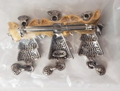 3 Angels – Live, Love, Laugh – Vintage Pin – Brooch AJMC – Pewter