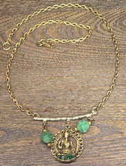 Vintage Faux Jade Far East Buddha Pendant Necklace