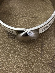 Juicy Couture Cuff Bracelet Hinged Enamel Metal Puff Heart Closure Vintage