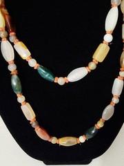 Polished Glass Artisan Multicolor Beggars Beads Knotted 48 inch