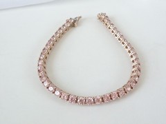 Gold on Sterling Silver 925 Natural Morganite Tennis Bracelet 7.5″