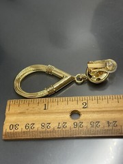 Vintage GoldTone Multi Layer Wrap Hoop Wire Dangle Clip On 2.7” Earrings