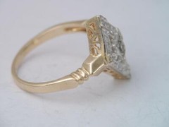 VINTAGE SOLID 14K GOLD & DIAMOND RING sz 4 3/4