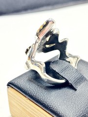 Vintage Sterling & Copper Carolyn Pollack Zig Zag Multi-Gemstone Ring Size 8.25