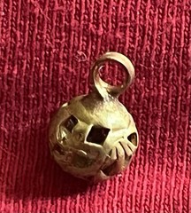 Vintage Miniature Cage Pendant Gold Tone