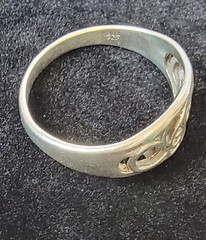 925 Sterling Silver Vintage Ornate Ring Size 9.75 Filigree Lace