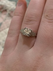 Vintage Estate Platinum Diamond Ring Size 7.5