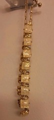 Vintage Coro Pegasus Opal Confetti Thermoset Lucite Cabochon Gold Tone Bracelet
