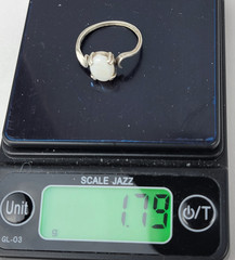 Vintage Sterling Silver White Opal Crescent Moon Ring Celestial Boho 925 Sz 7.25