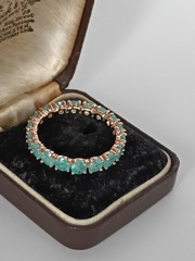 Vintage 1990s 14 Ct Rolled Gold Frosted Emerald Ring Size UK U US 10 Hallmarked