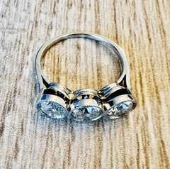 1920’s Antique Deco Old European Cut Diamond Platinum Bezel Milgrain Ring