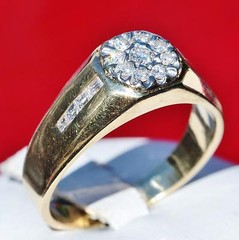 18k yellow gold ring 0.70ct natural diamond sz 11.75 vintage handmade 8.85g
