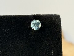 Vintage 14K Solid White Gold Blue Topaz .5 Ct Round Stud Earrings–715.26