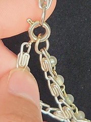 Vtg Art Deco Paper Clip Necklace 3 Strand Long Silver Layered Necklace Beauty