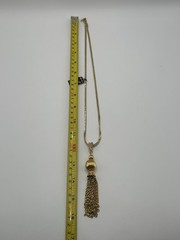 Medici Artistry Collection Gold Tone Tassel Pendant Necklace NWT 24” Vintage