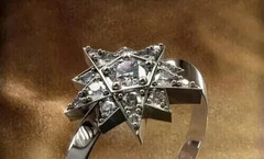 Art Deco 2.25Ct Round Lab Created Diamond 14K White Gold FN Engagement Star Ring