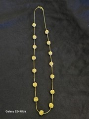 Vintage Unbranded Gold-Tone Coiled Wire Bead Station Necklace