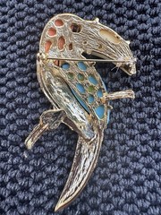 Vintage Hattie Carnegie Enamel & Rhinestone Bird/Toucan Brooch, Unsigned