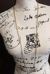 Vintage 70’s Signed Roget Long Necklace Gold Tone 36 In