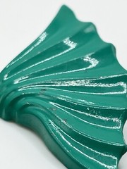 Lg Vintage Teal Fan Shaped Statement Earrings For Pierced Ears 1970-1990 Style