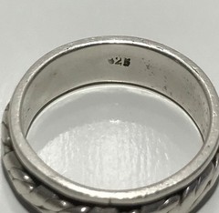 Vintage 925 Sterling Silver Spinner Rope Band Ring Size 7.75