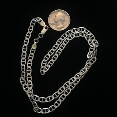 Vintage 925 Italy Sterling Silver Anchor Mariner Chain Necklace 22″ 5.2 mm 0249