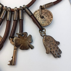 UNOde50 Rare Boho Leather Charm Necklace Statement Talismans Spiritual Unisex