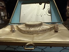 Vintage Rhinestone And Gold Mesh 3 Piece Jewelry Set With Original Box