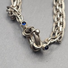 Vintage Sterling Silver Heavy Woven Statement Bracelet 6.75″ 925 8.5mm Chain