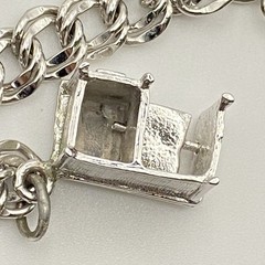 Vintage 70’s Sterling Silver 7″ Variety Charm Bracelet Double Link Safety Chain