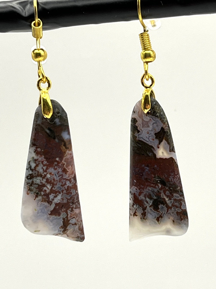 Cheetah Agate Gold French Wire Earrings lightweight!