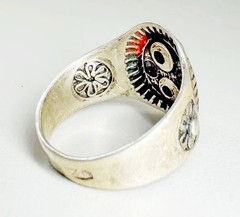 Vintage ring ,made in the USSR , 875 silver,gold plated,ruby ​​/ Size – 8 / USSR