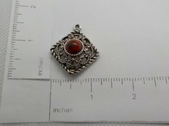 SARAH COVENTRY PENDANT ONLY NO CHAIN SILVERTONE FAUX LAPIS STONE FASHION JEWELRY