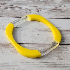 Vintage Bracelet Rounded Square Shape Yellow & Clear Retro