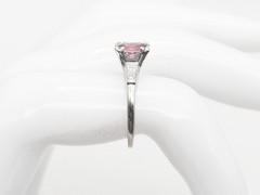 Vintage $5000 1ct CERTIFIED Padparadscha Sapphire Diamond Platinum Ring FREE SZ