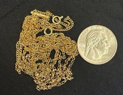 3x 18.5” Vintage GOLD FILLED Mix Size Rolo Cuban Rope Link Gf Rope Necklace L6