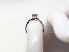 Vintage $5000 1.50ct CERTIFIED NO HEAT Pink Sapphire Diamond 14k White Gold Ring