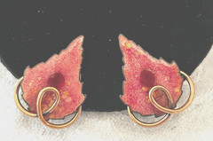 Matisse RENOIR Enamel Copper Leaf Fall-Autumn VinTage Earrings Jewelry